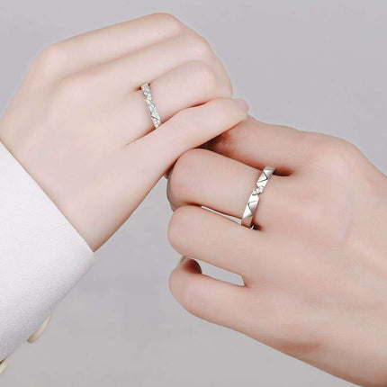 Sophisticated Moissanite Sterling Silver Ring with Rhodium Plating