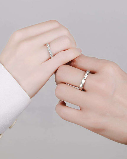 Sophisticated Moissanite Sterling Silver Ring with Rhodium Plating