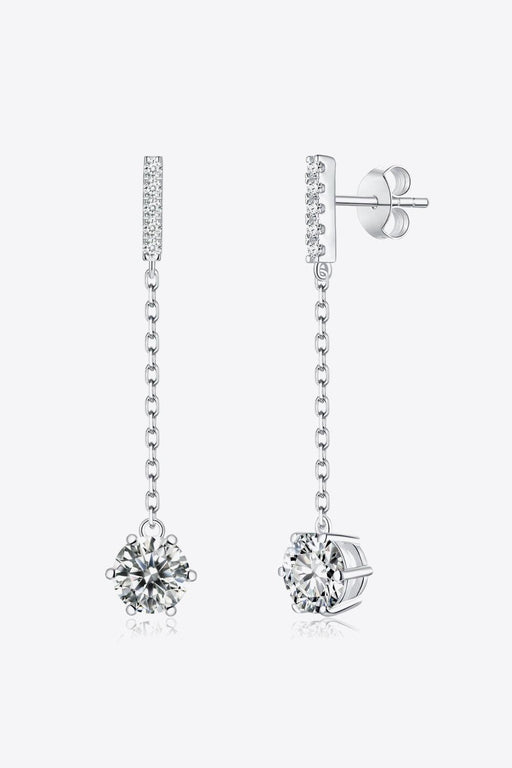 Elegant 2 Carat Lab-Diamond Drop Earrings with Zircon Accents