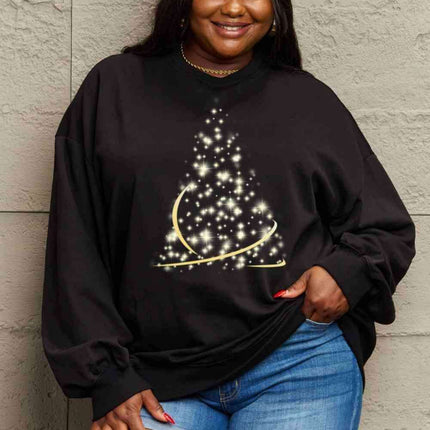 Cozy Affection Oversized Graphic Crewneck Sweater