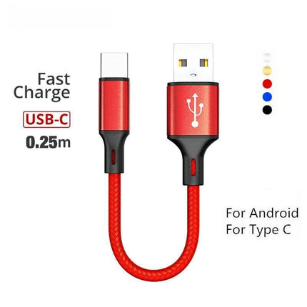 25cm USB C Fast Charging Cable - Ultimate Portable Charger for Huawei P30, P40 & Samsung Devices - Très Elite