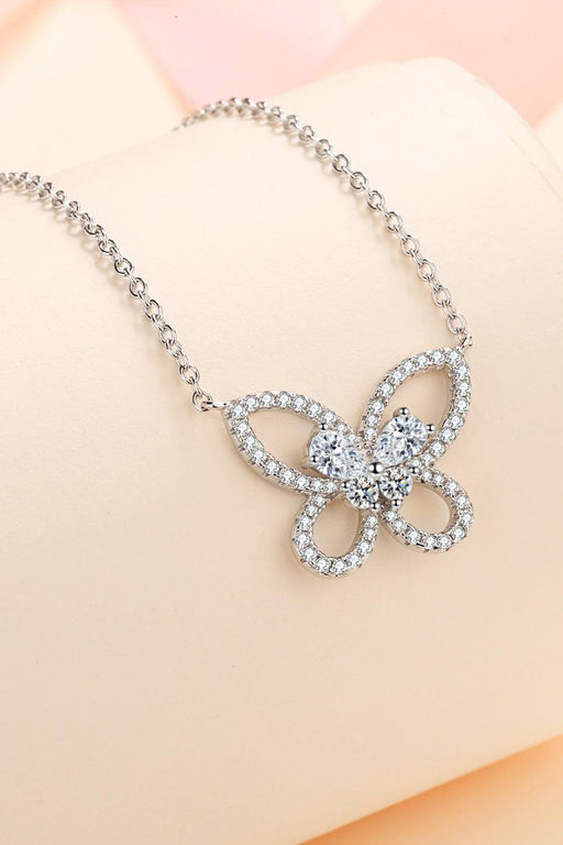 Graceful Lab-Diamond Butterfly Pendant Necklace