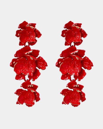 Chic Floral Zinc Alloy Dangle Earrings - Style Elevation