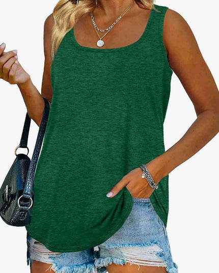 Stylish Curved Hem Square Neck Tank: Your Go-To Wardrobe Essential