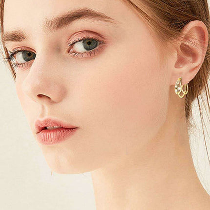 Lavish Moissanite Teardrop Earrings with Lab-Diamond Accents in White Gold and Yellow Gold Plating