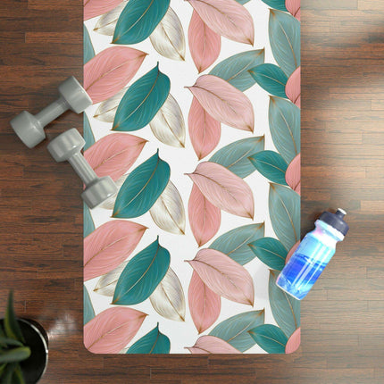 Elegant Botanical Microfiber Yoga Mat - Superior Grip for Maximum Comfort