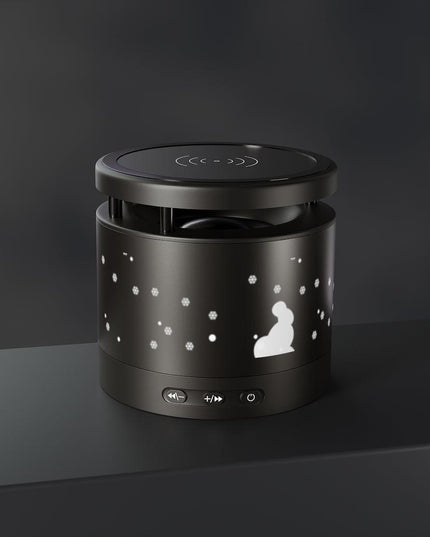 Aluminum Bluetooth Speaker with Integrated Wireless Charging Pad