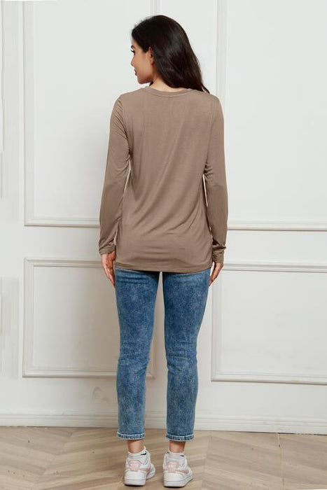 Classic Elegance Full Size Round Neck Long Sleeve Top