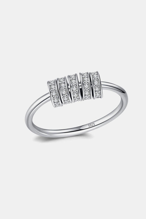 Exquisite Platinum-Plated Multi-Hoop Ring with Main Stone