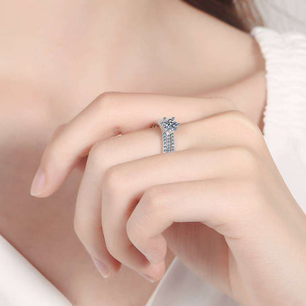 Sophisticated Moissanite and Zircon Embellished Lab-Created Diamond Silver Ring Collection