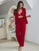 Cozy 3-Piece Lounge Set with Short Sleeve Shirt, Bralette, and Pants