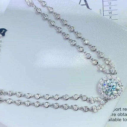 Elegant Two-Tier Lab-Created Diamond Bracelet with Radiant Zircon Details