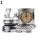 Vintage Steam Engine Alarm Clock - Whimsical Tabletop Timekeeper