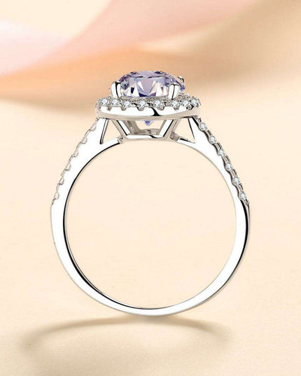 Contemporary Sterling Silver Lab-Grown Diamond Ring with Zircon Accents - A Touch of Elegance