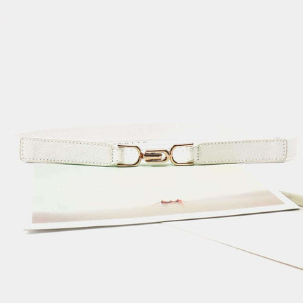 Elegant Stretch Belt with Distinctive Metal Buckle - High-Quality PU Leather