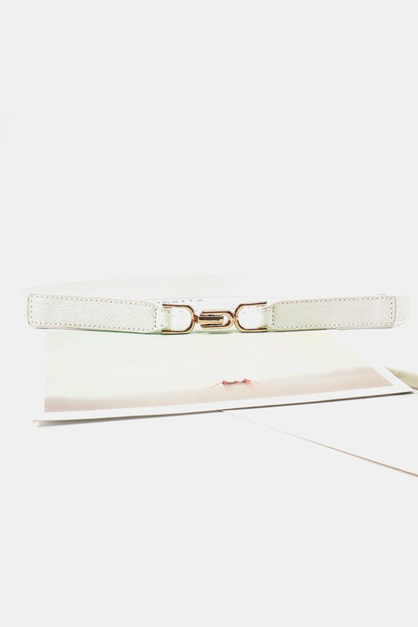 Elegant Elastic Belt with Unique Alloy Buckle - High-Quality PU Material