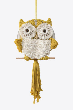 Hand-Woven Tassel Owl Macrame Wall Hanging-Trendsi-Sherbet-One Size-Très Elite