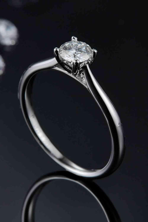 Luxurious Platinum Ring with Certified Moissanite Stone - Exquisite Solitaire Jewelry Piece