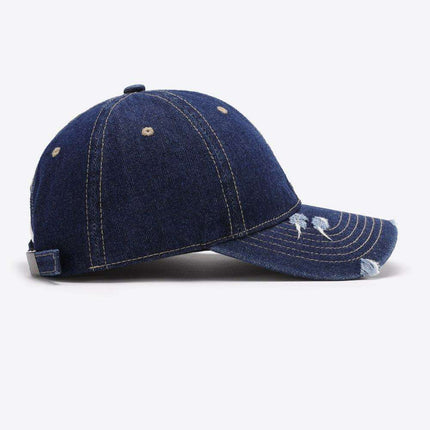 Vintage-Inspired Distressed Cotton Cap with Customizable Fit for Effortless Style