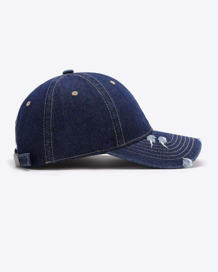 Vintage-Inspired Distressed Cotton Cap with Customizable Fit for Effortless Style