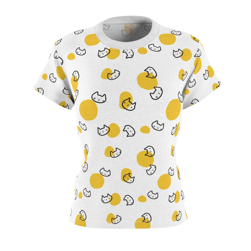 Chic Cat Print Women's T-Shirt with Tagless Design