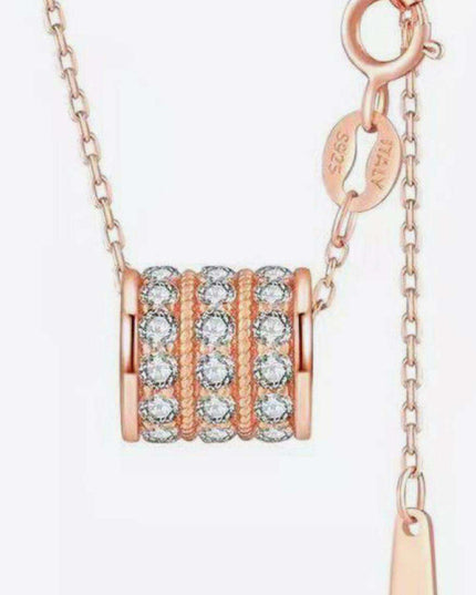 Elegant Moissanite Pendant Necklace with Platinum and Rose Gold Accents
