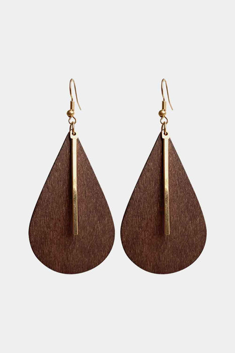 Boho Chic Geometric Wooden Dangle Earrings