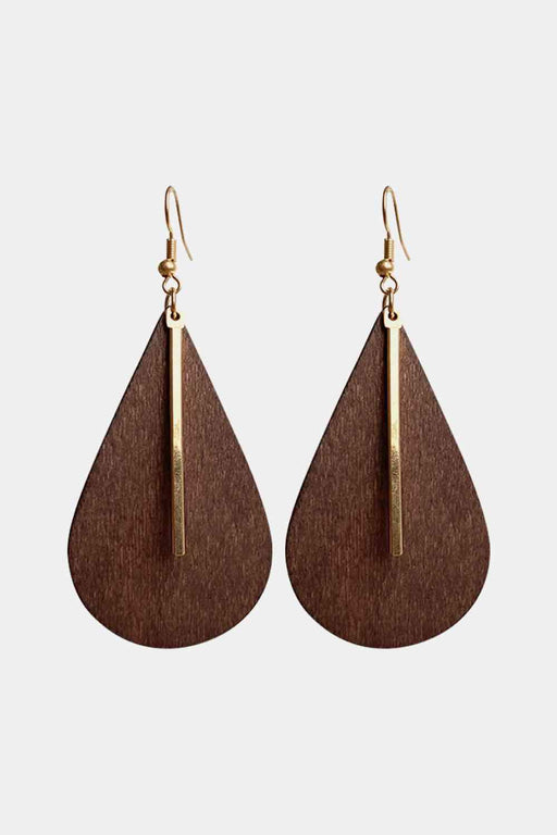 Geometric Wood and Alloy Boho Earrings with a Free-spirited Vibe