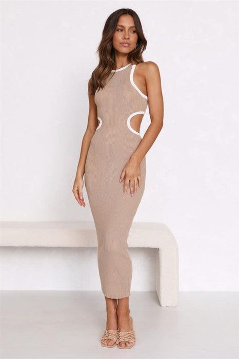 Jakoto | Elegant Colorblock Sleeveless Dress with Dropped Shoulder Styling