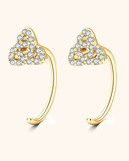 Sophisticated Silver Stud Earrings with Lab-Created Diamonds - Classic Elegance