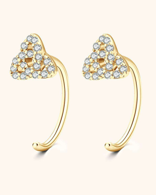 Sophisticated Silver Stud Earrings with Lab-Created Diamonds - Classic Elegance