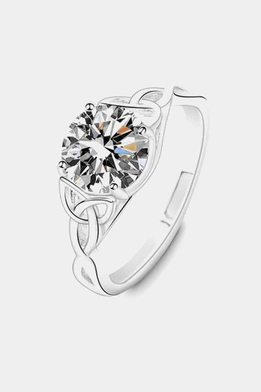 Elegant 2 Carat Lab-Diamond Sterling Silver Ring with Platinum Finish - Includes Certificate & Warranty