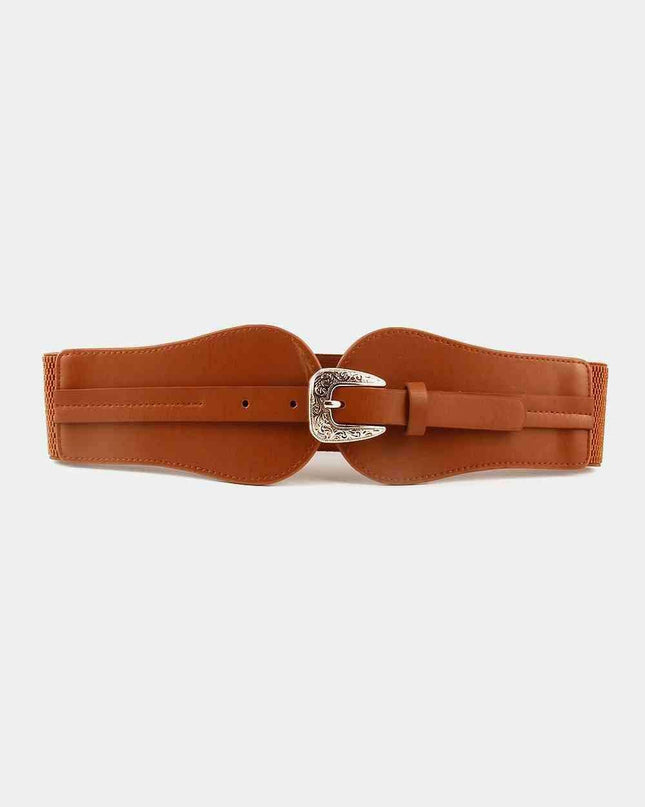Chic Wide PU Belt with Elegant Alloy Buckle for a Fashion Forward Look