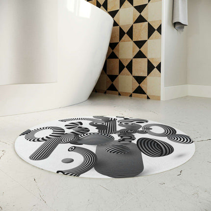 Personalized Optical Illusion Round Bath Mat - Enhance Your Bathroom Style