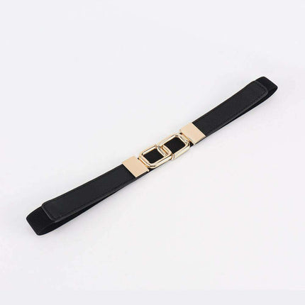 Elegant Geometric Dual Buckle Stretch Belt