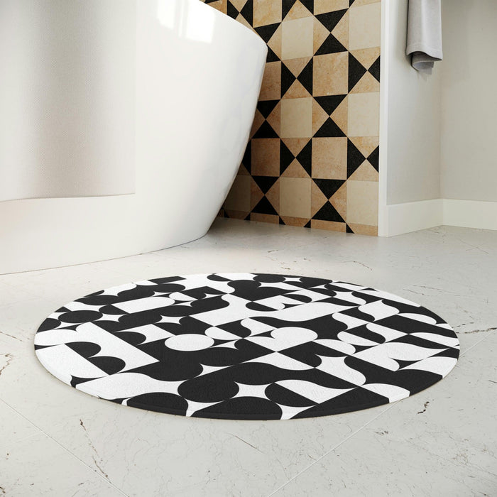 Abstract Optical Illusion Polyester Round Bath Mat