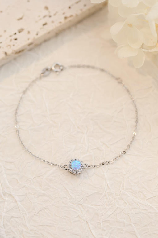 Opal Elegance Adjustable Silver Bracelet