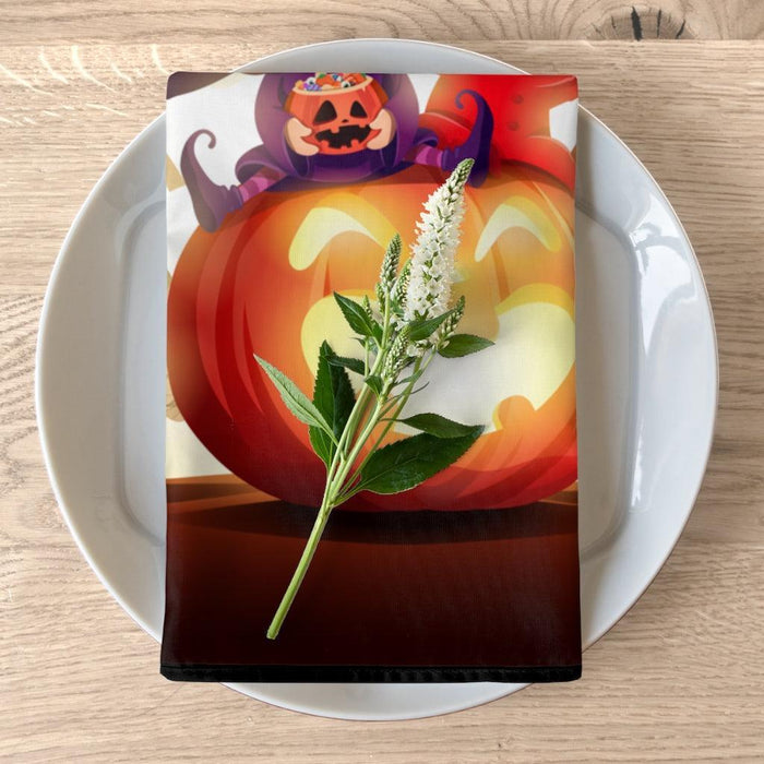 Chic Personalized Autumn Halloween Cocktail Napkin Set - Custom Elegance