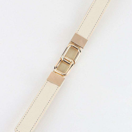 Elegant Geometric Dual Buckle Stretch Belt