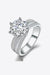 Triple-Band Moissanite Silver Ring Set with Sparkling Zircon Accents