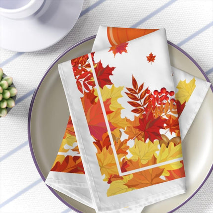 Harvest Elegance Collection: Set of 4 Premium Microfiber Cocktail Napkins - 19"x19"