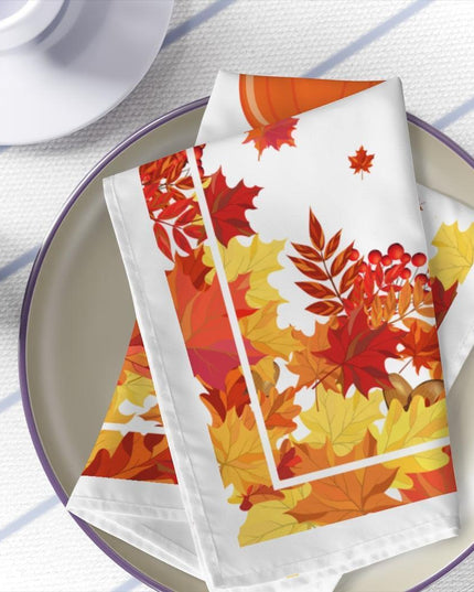 Harvest Elegance Collection: Set of 4 Premium Microfiber Cocktail Napkins - 19"x19"