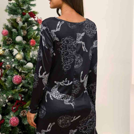 Elegant Sheer Long Sleeve Festive Dress - Must-Have Holiday Attire