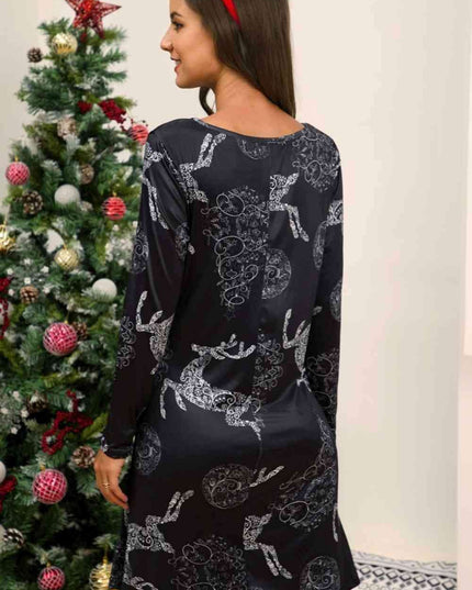 Elegant Sheer Long Sleeve Festive Dress - Must-Have Holiday Attire