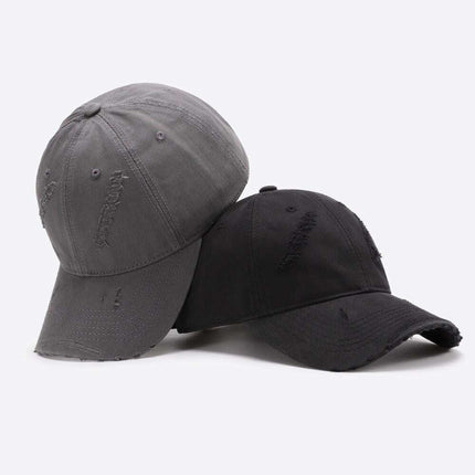 Retro Distressed Cotton Baseball Cap with Customizable Strap - Elevate Your Style