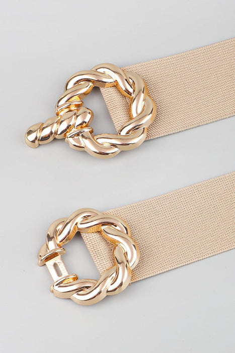 Elevated Style: Elastic Zinc Alloy Belt with Chic Buckle