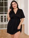 Plus Size Lace Trim Deep V Night Dress-Trendsi-Black-0XL-Très Elite