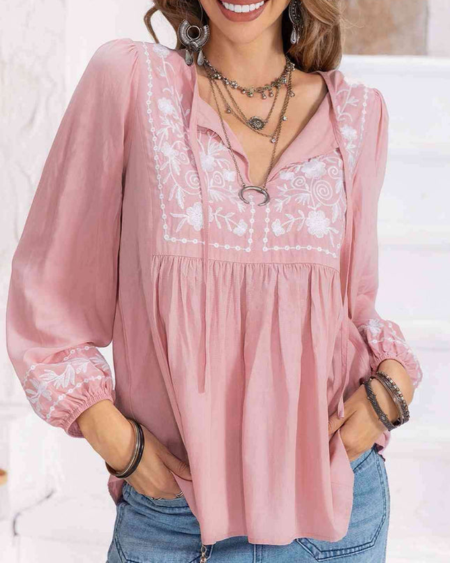 Whimsical Floral Chiffon Blouse with Elegant Balloon Sleeves
