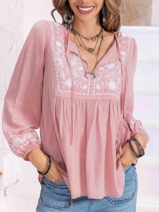 Ethereal Blossoms Chiffon Top with Billowy Sleeves