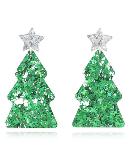 Delightful Festive Acrylic Christmas Tree Earrings for a Joyful Celebration